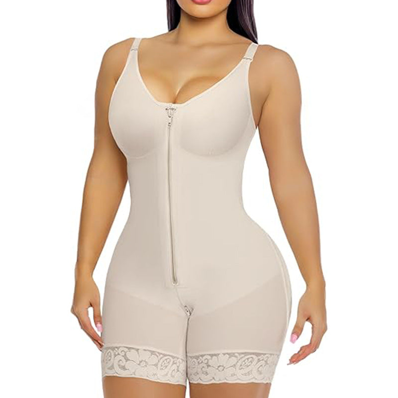 Mesh Bag Chest Corset Leotard Belly Contracting Hip Lifting Crotch Zipper Corset