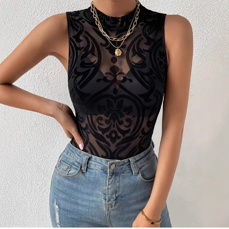 Womens Sexy Geometric-Print Jumpsuit