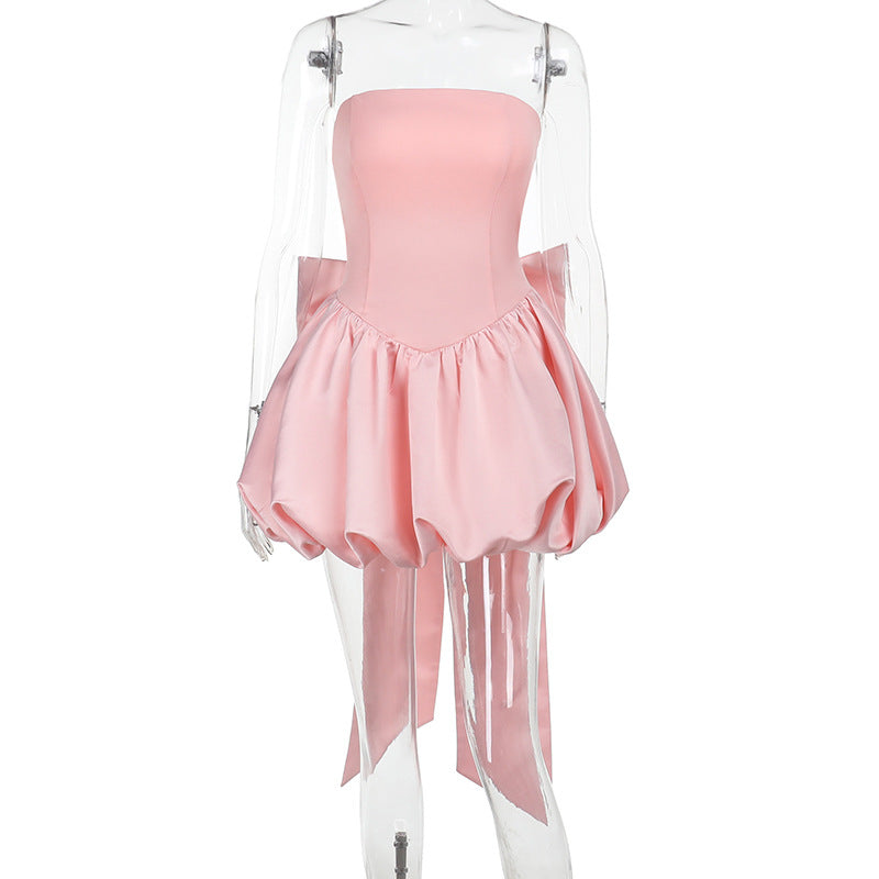 Womens Strapless Dress With A One-shoulder Neckline