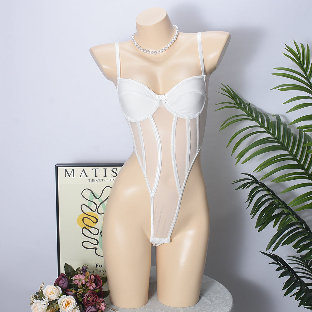 Slimming Mesh Stitching High Waist Hollow-out Hot Girl Jumpsuit