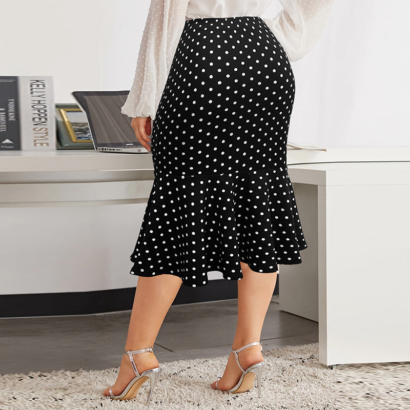 Spring Slimming Mermaid Midi Skirt For Curvy Women