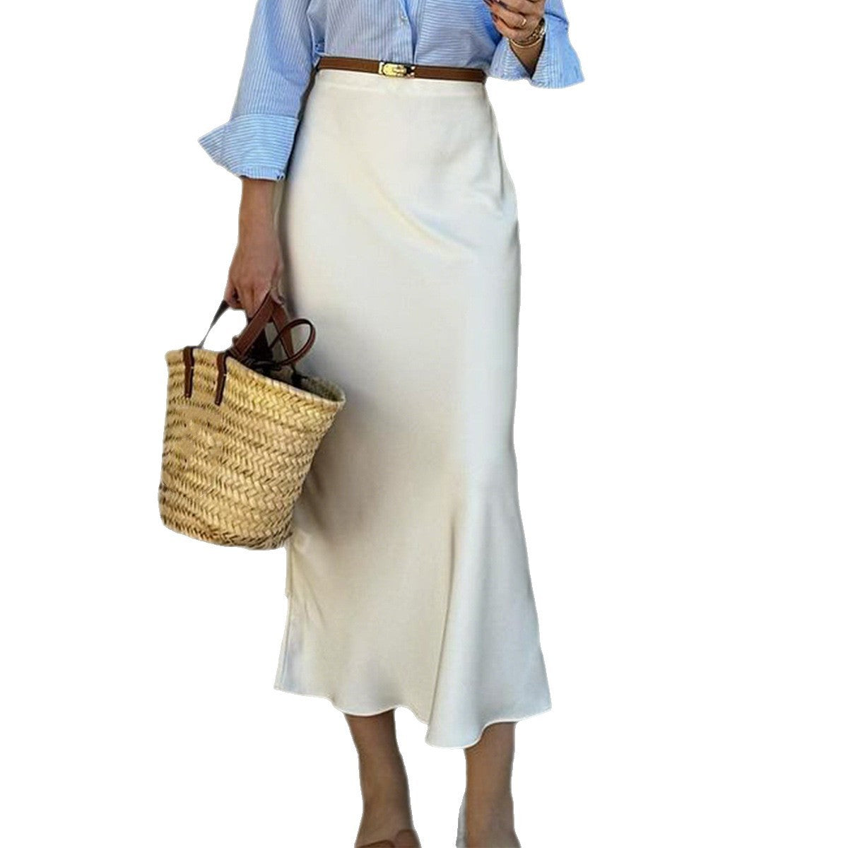 European And American Fashion Style Solid Color Sheath Skirt