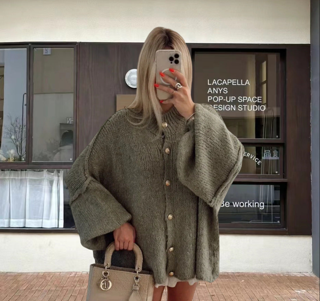 Women's Fashion Solid Color Casual Sweater Cardigan