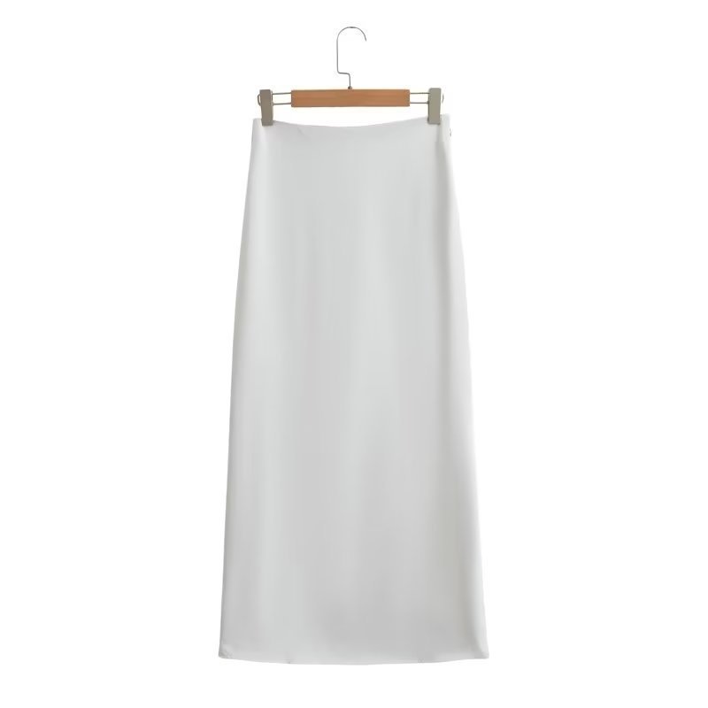 Women's New Silk Satin Short Sleeve Shirt Skirt Suit