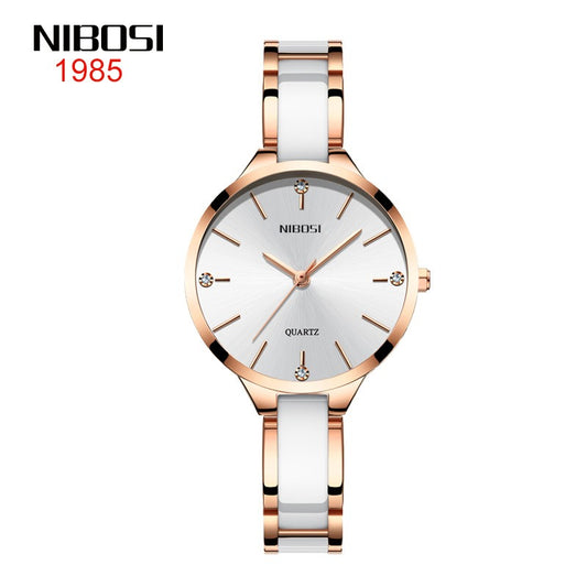 NIBOSI Bracciale in ceramica di lusso Orologi da donna Orologio al quarzo creativo per donna Orologio femminile Relogio Feminino Montre Femme 2330
