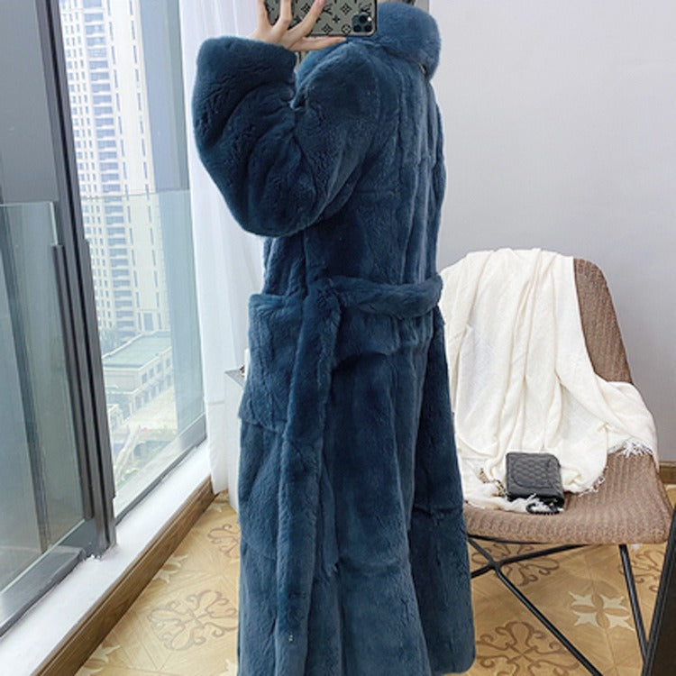 Imitation fur coat women's mid length coat