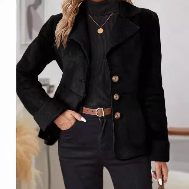 Giacca con tasca con risvolto integrata in pelliccia calda a prova di freddo, moda casual
