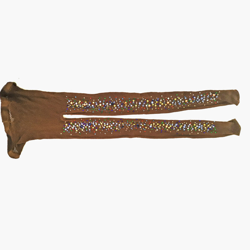 Nuovi collant a rete con collant ad alta elasticità a colori crittografati
