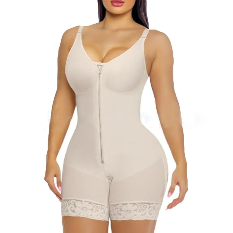 Mesh Bag Chest Corset Leotard Belly Contracting Hip Lifting Crotch Zipper Corset