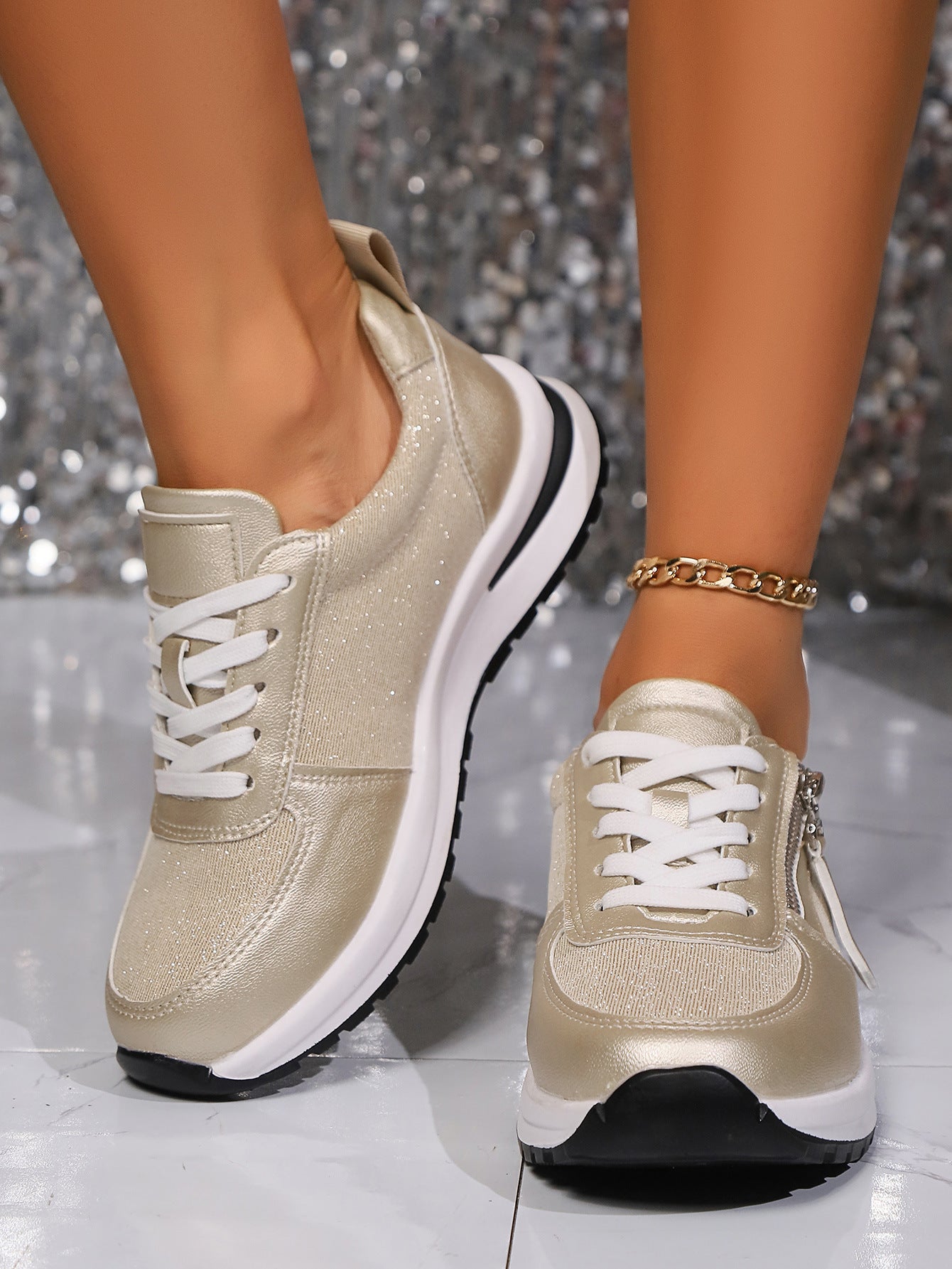 Zapatos de tacón de mujer de fondo plano de gran tamaño