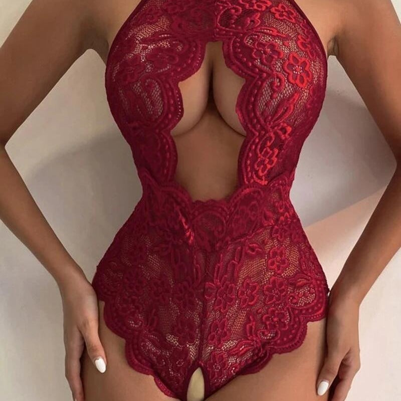 Sexy Lingerie Pajamas New Style Lace Open Jumpsuit