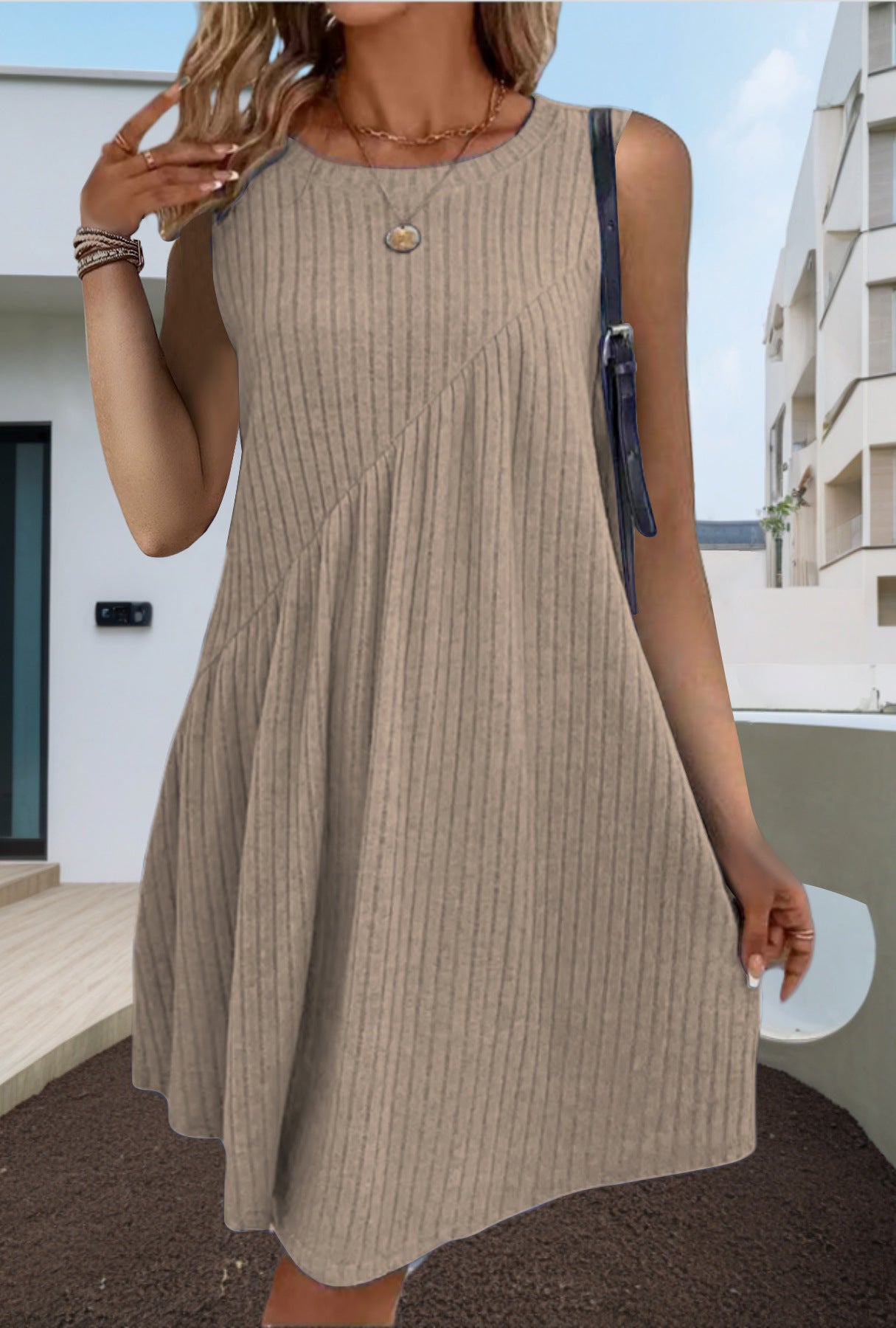 Irregularly Brushed Solid-Color Sleeveless Jumpsuit For Women