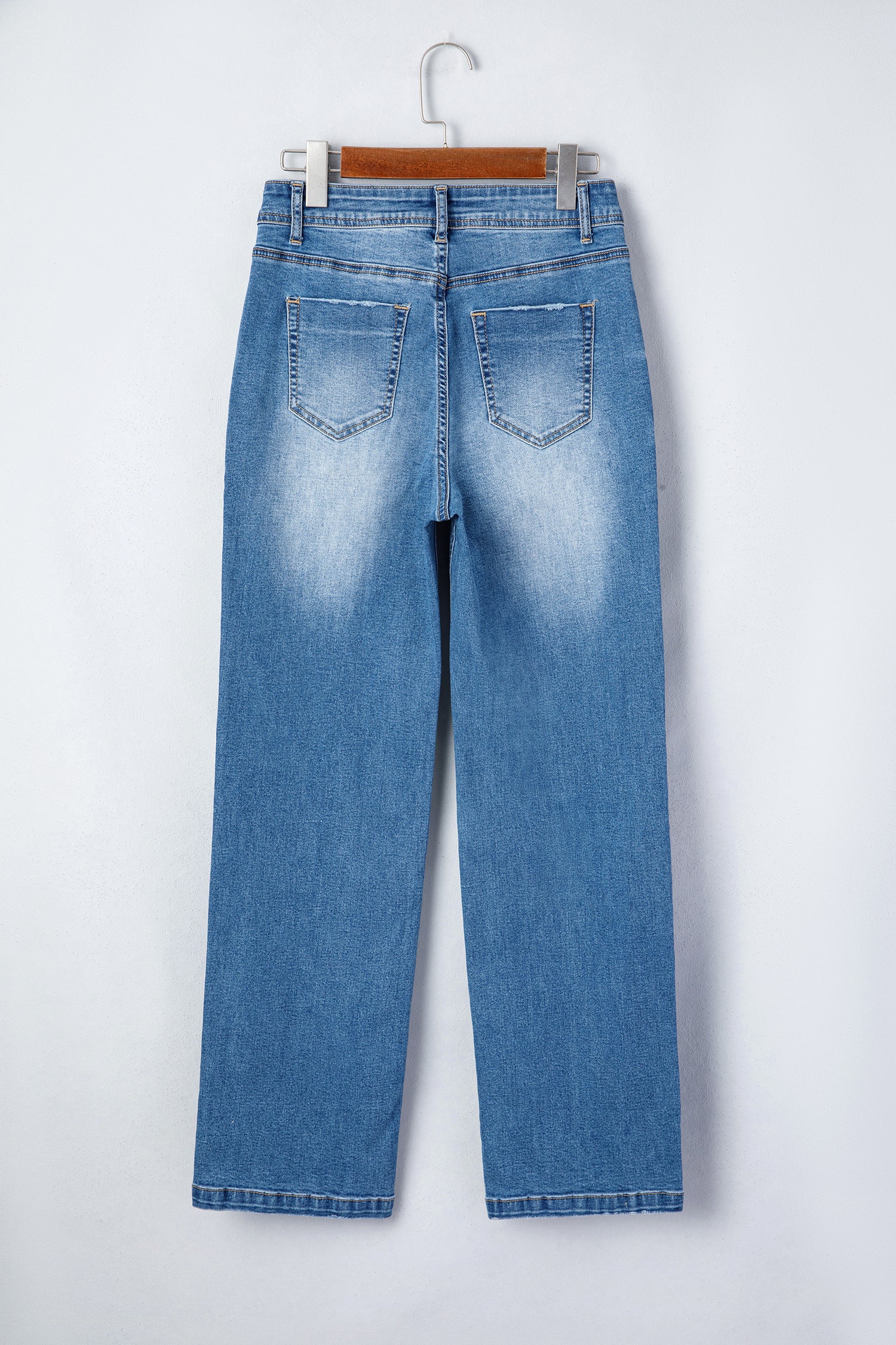 Ashleigh Blue Acid Washed Straight Leg Full Length Casual Jeans