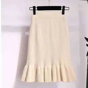 Ruffled High Waisted Flattering Mermaid Skirt