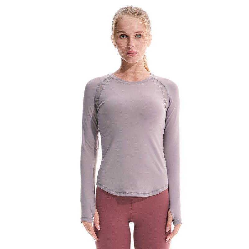 Round Neck Yoga Long-sleeved Tights