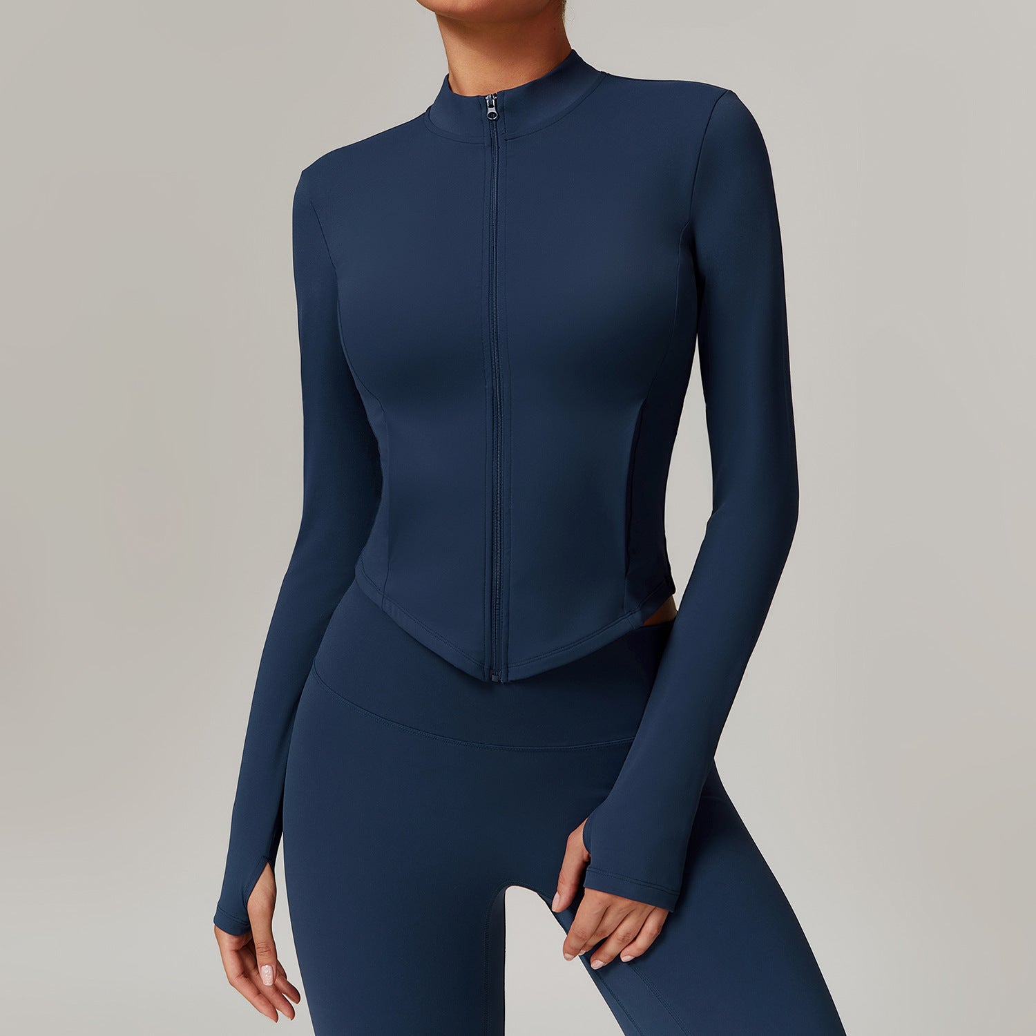 Stand Collar Yoga Clothes Fleece Padded Coat Women