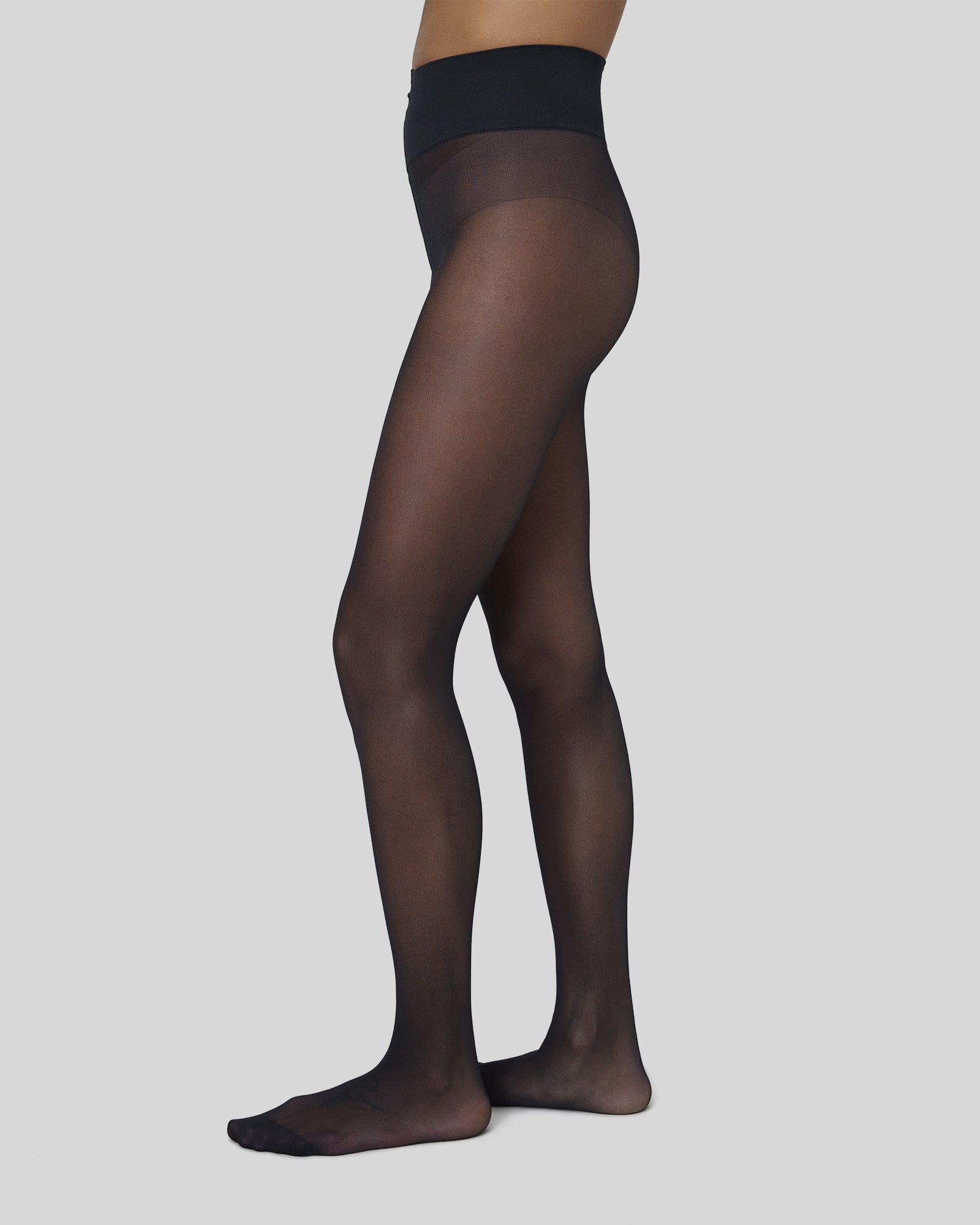 Malva Ladder Resistant Tights - Black - XL | Swedish Stockings