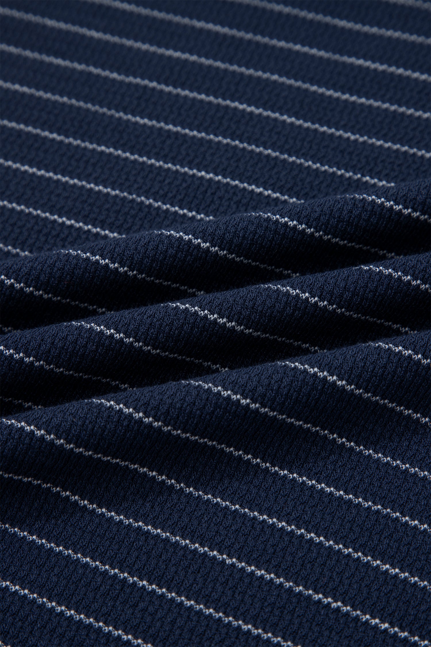 Blue Stripe Contrast Trim Plus Size Ribbed T Shirt