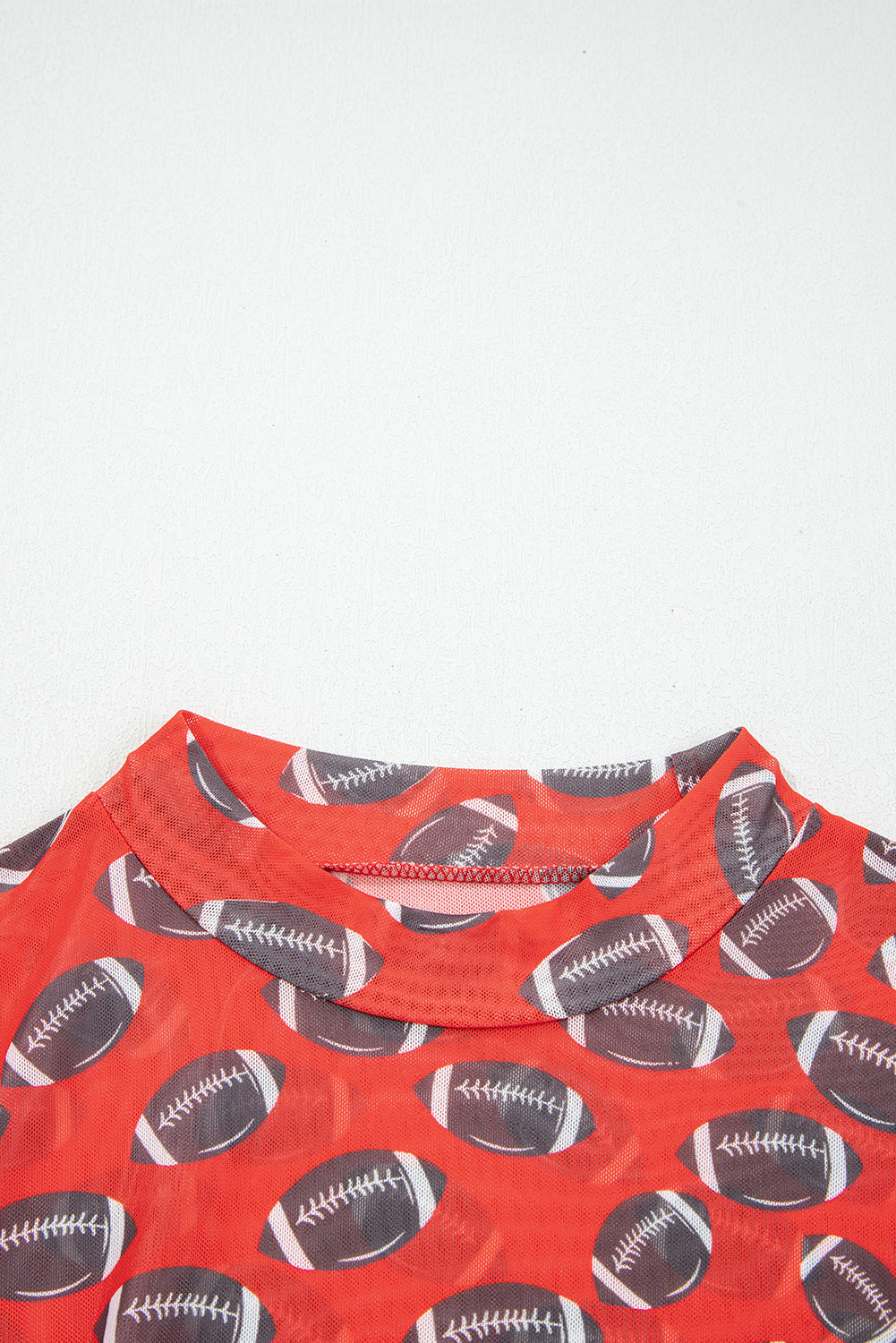 Black Baseball Game Day Sheer Mesh Long Sleeve Top