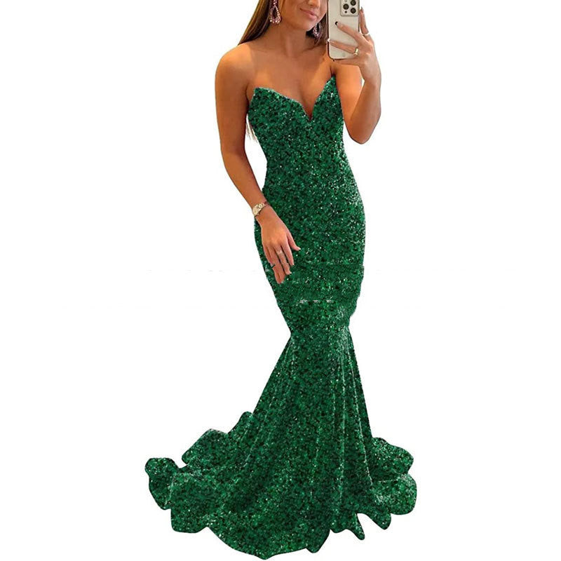 Sequin Evening Dresses For Women Formal Long Prom Party Gowns