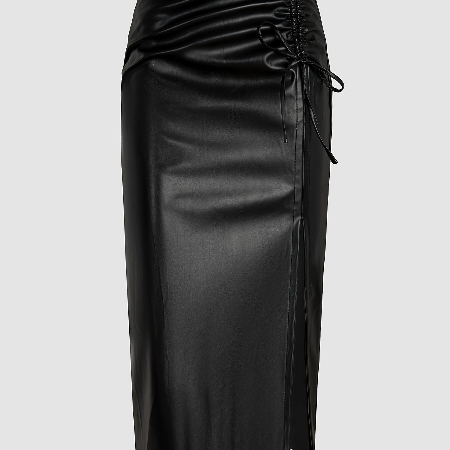 Slim-fit Stylish Unisex Sexy Slit Leather Skirt