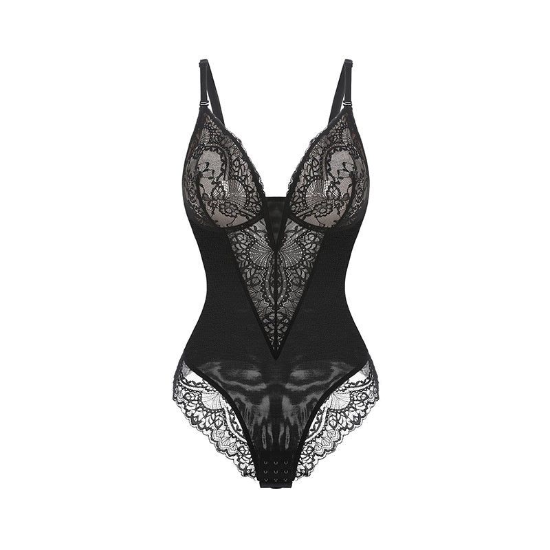 Women's Large Size Hip Lifting Corset Leotard