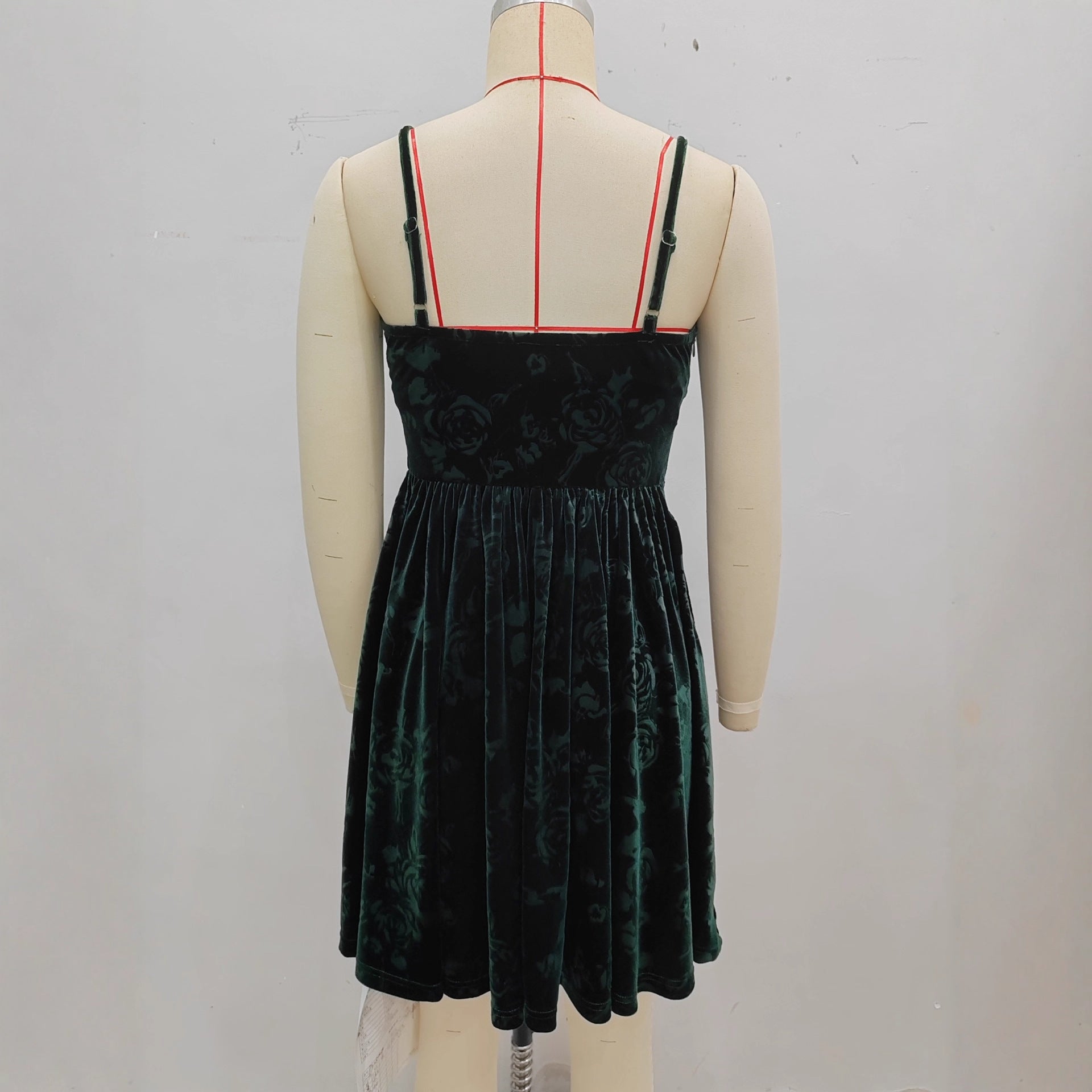 Christmas And Valentines Day Slip-Style Velvet Embossed Fashion Dress