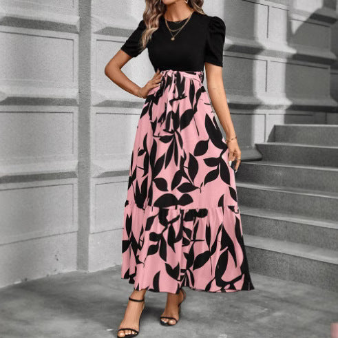 Womens SpringSummer Bestseller Floral Print Crew Neck Dress
