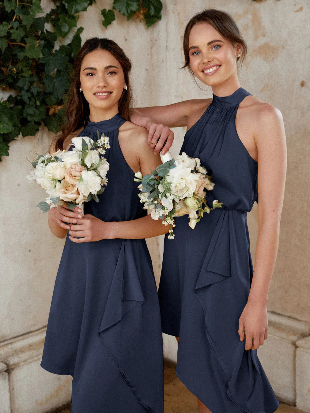 New Women's Dress Hanging Neck Tank Top Evening Dress Celebrity Sling Dress Wedding Dress Mid skirt