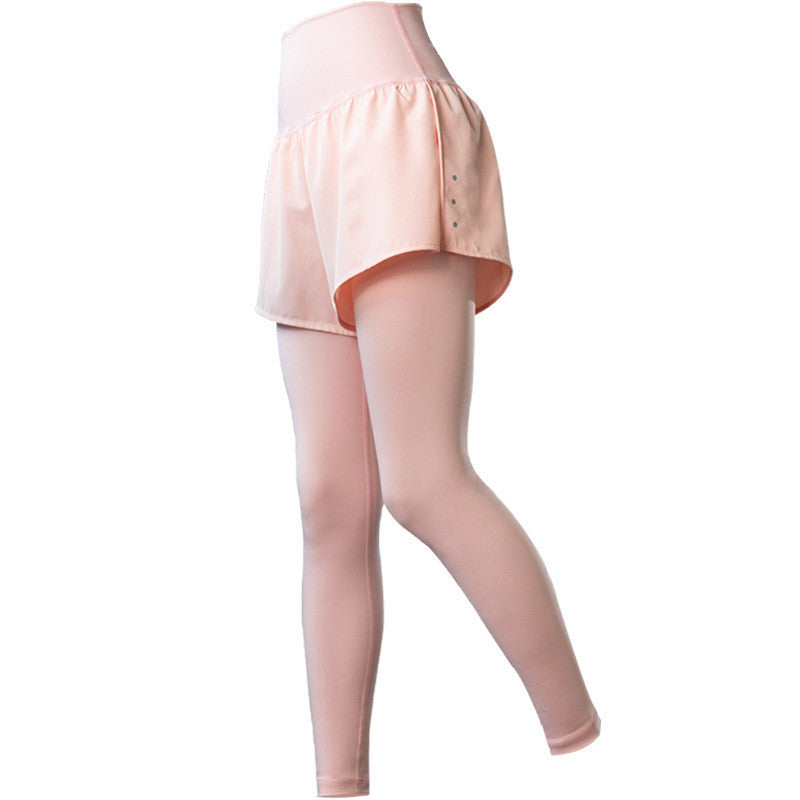 Pocket Fake Two-piece Sports Tights Women's High-stretch Yoga Pants