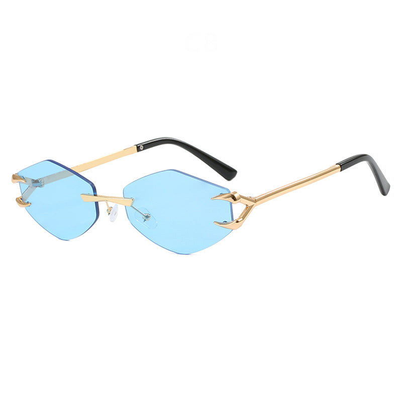 Frameless Hook Polygon Personalized Funny New Casual Hip Hop Trendy Sunglasses