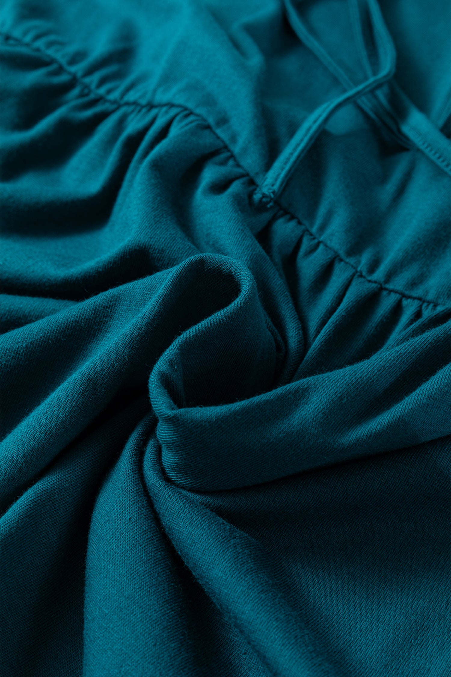 Blue Sapphire Plus Size Solid Color Bow Tie Peplum Tank Top