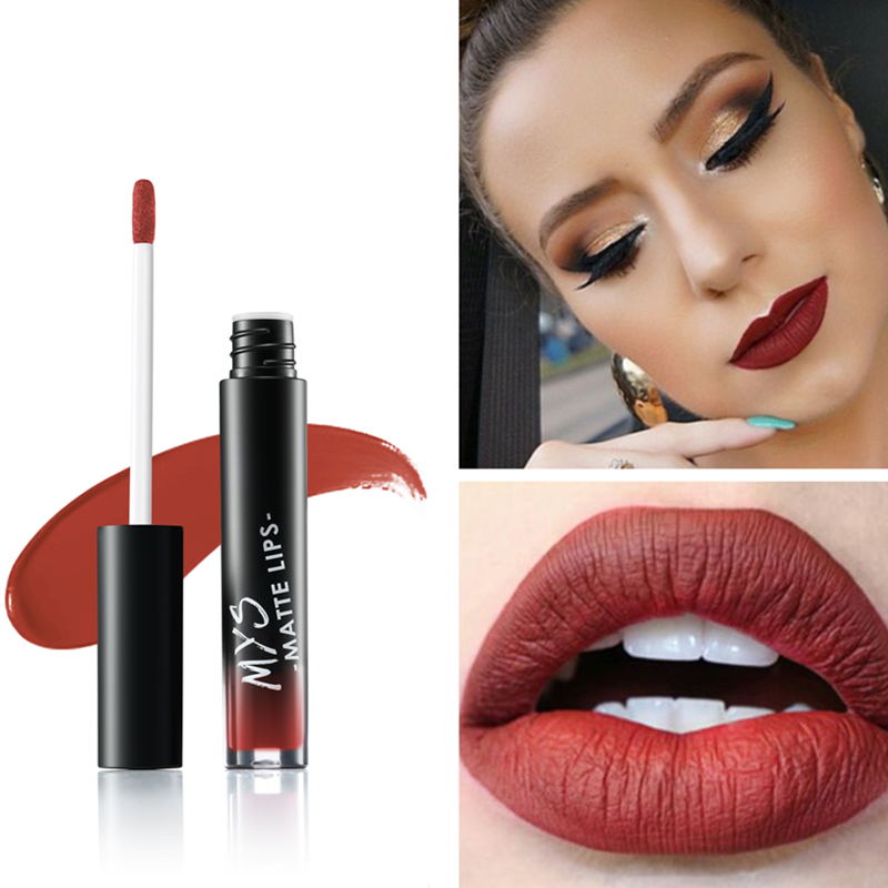 MYS Brand Makeup Rossetto liquido opaco Tinta impermeabile Make up Stick labbra a lunga durata Lucidalabbra nudo Cosmetici Batom