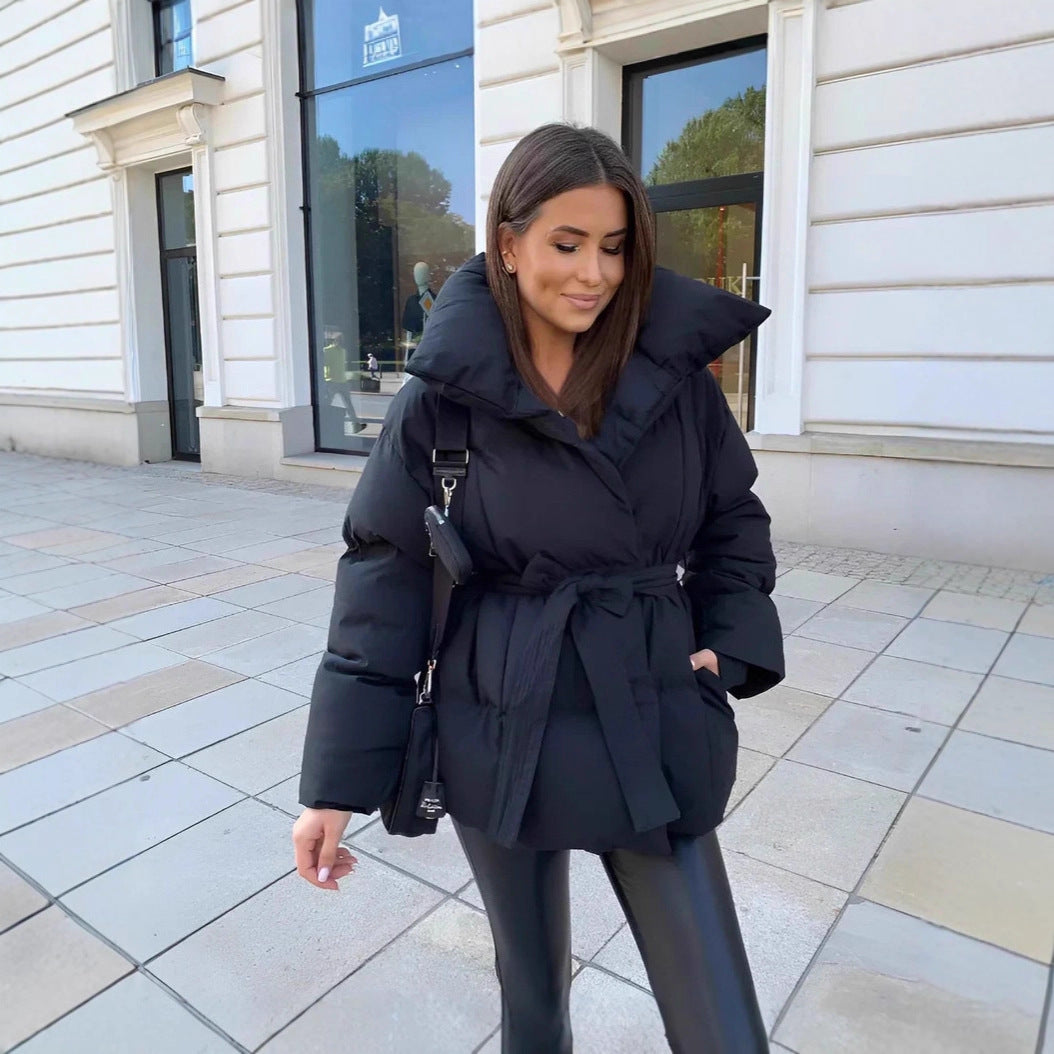 Warm And Loose Solid Color Clothing Cotton Coat