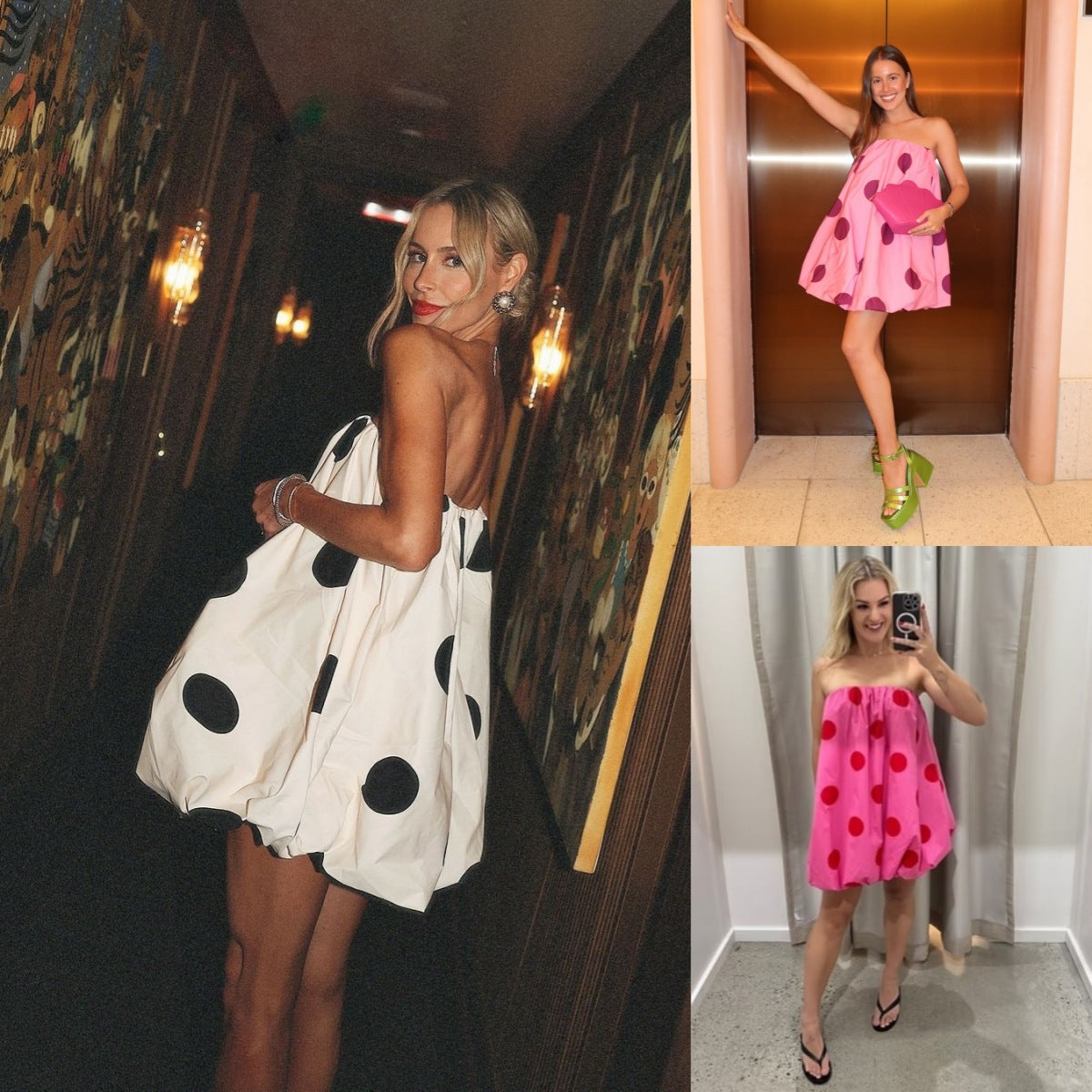 Polka-dot Printed Mini Tube Dress