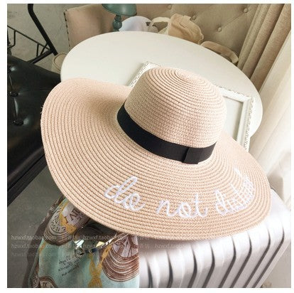 Embroidery Straw Cap