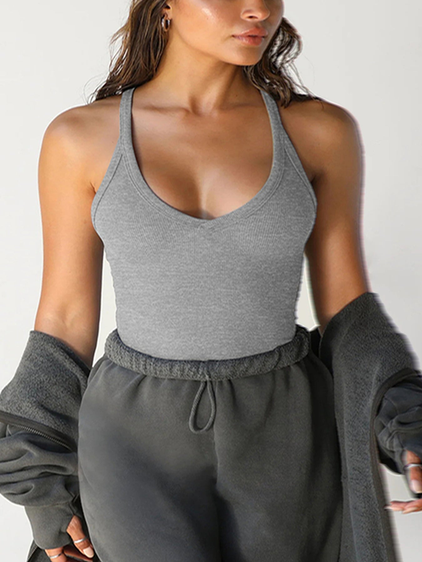 2-piece Knitted Vest Nun Top With A Base Layer Underneath