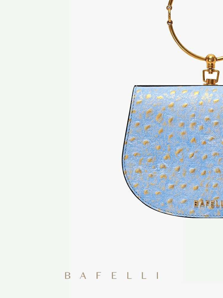 Borsa da donna nuova borsa ad anello design originale borsa a tracolla in oro 18 carati piccola borsa da sella di lusso leggera di nicchia