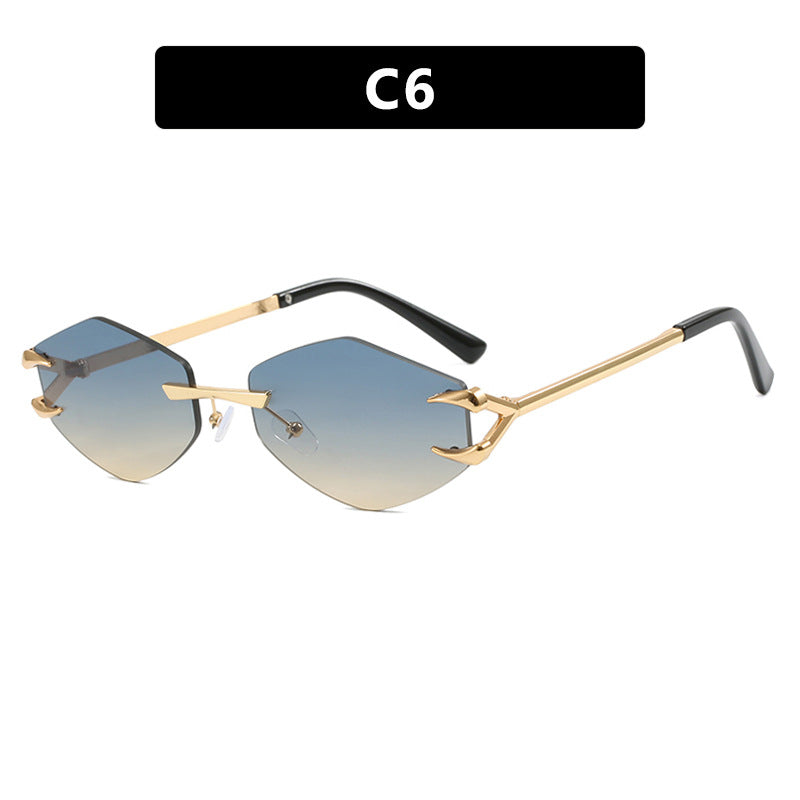 Frameless Hook Polygon Personalized Funny New Casual Hip Hop Trendy Sunglasses