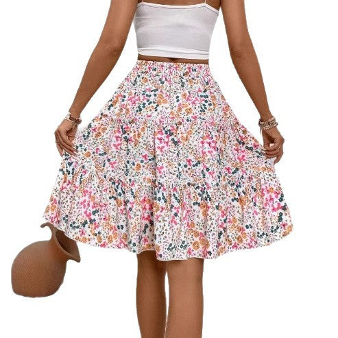 Womens Fashionable Casual Printed Stretch Skirt