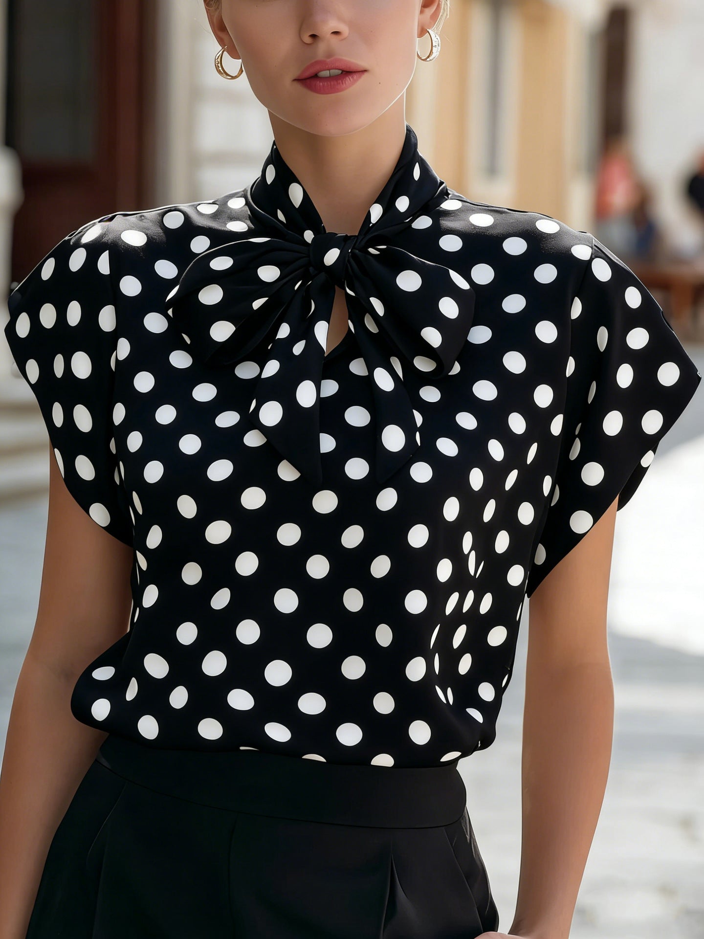 New Style Bow-Knot Collar Elegant Commuter All-Match Shirt For Women