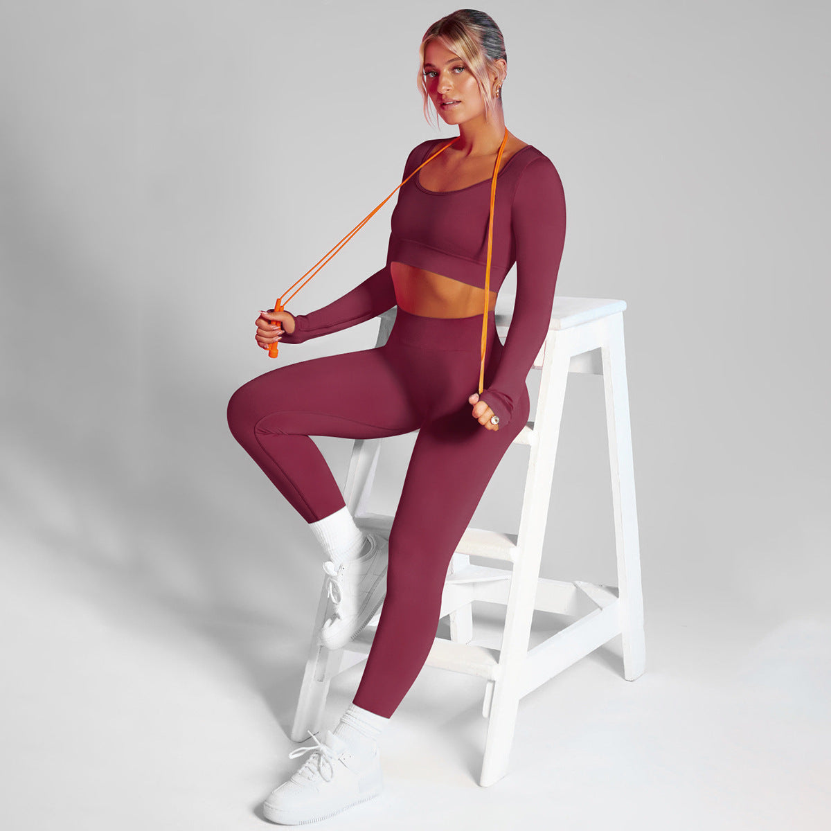 Women's High Waist Hip Lifting Tights Fitness Top Suit