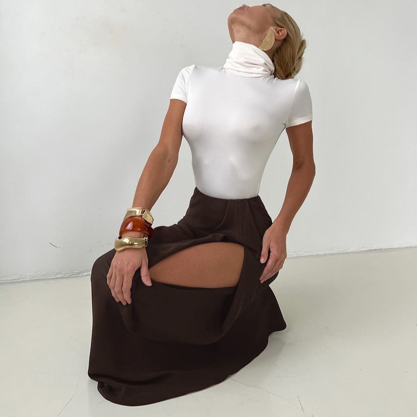 Designer-style Asymmetrical High-waisted Slim-fit Sexy Skirt Fishtail Skirt