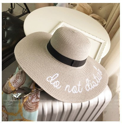 Embroidery Straw Cap