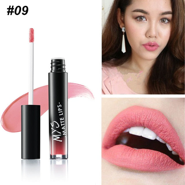 MYS Brand Makeup Rossetto liquido opaco Tinta impermeabile Make up Stick labbra a lunga durata Lucidalabbra nudo Cosmetici Batom