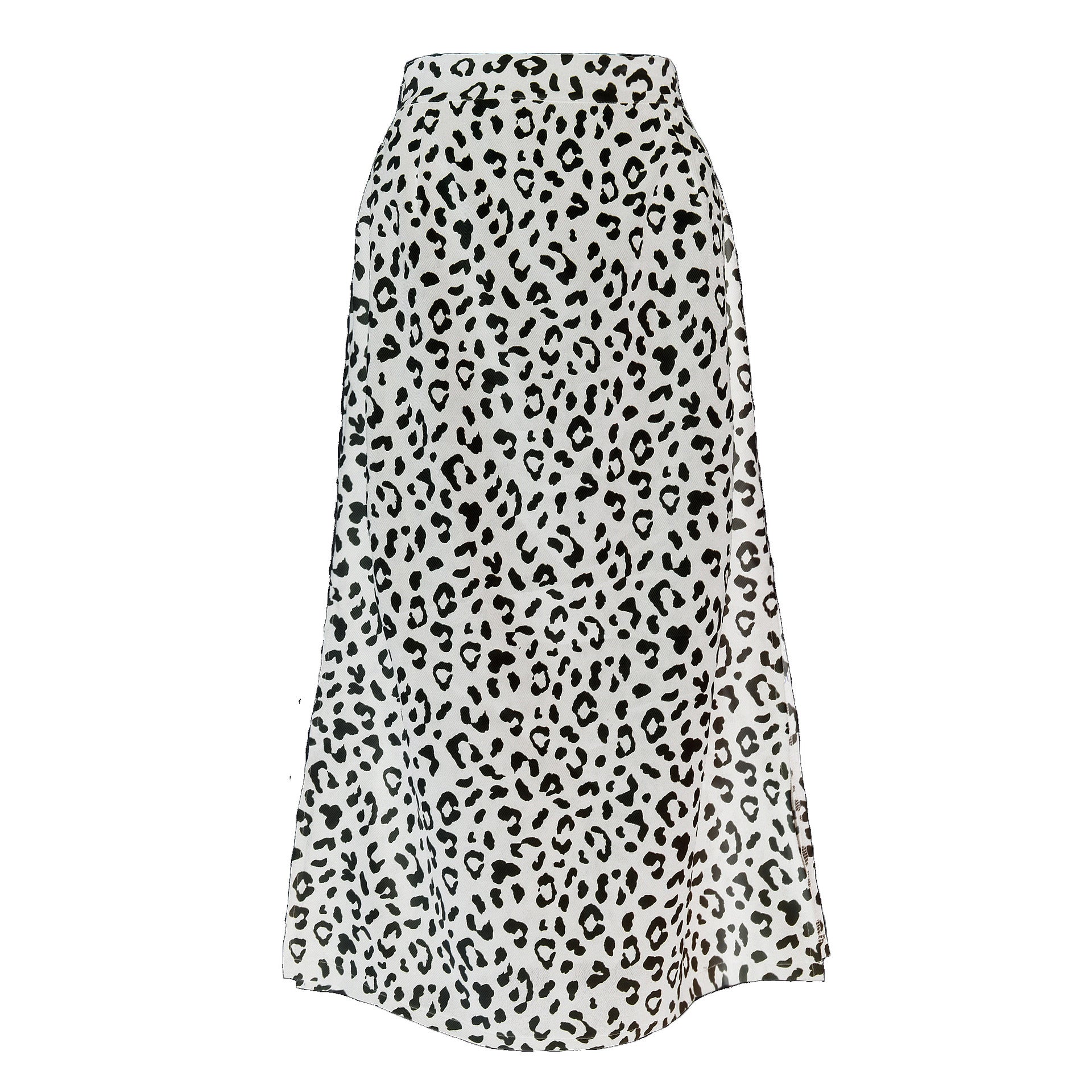 Leopard-print chiffon print split skirt