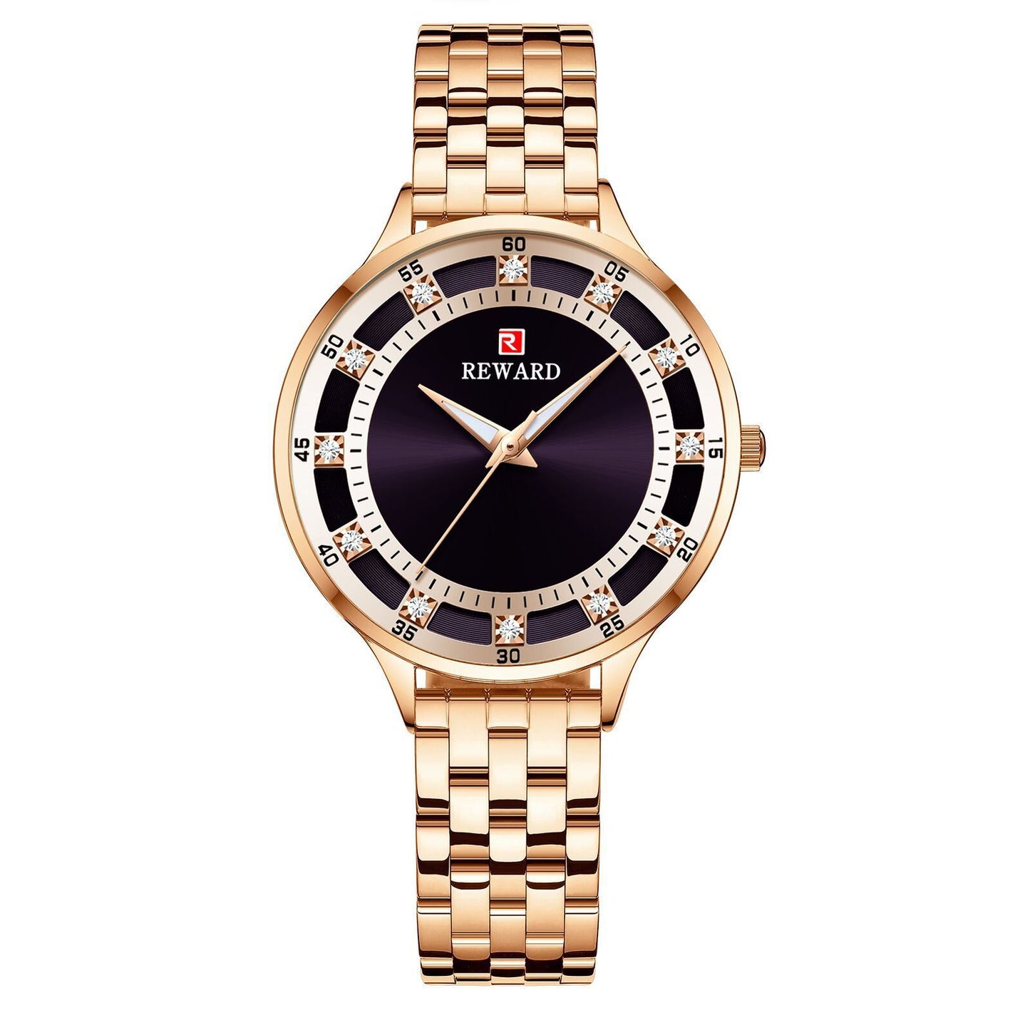 Ladies quartz watch with diamond band