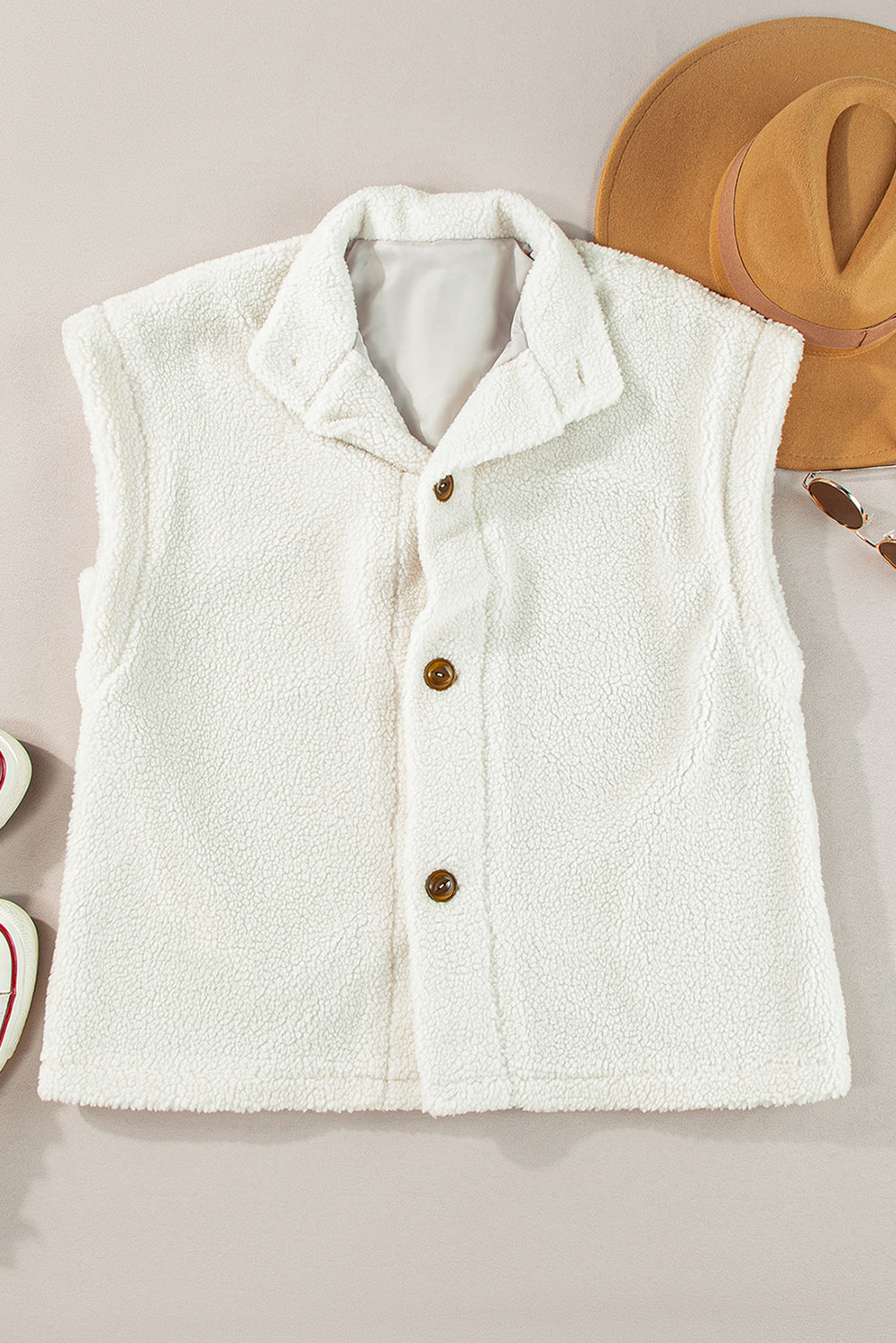 Cappotto gilet con colletto alla coreana con maniche in sherpa nero