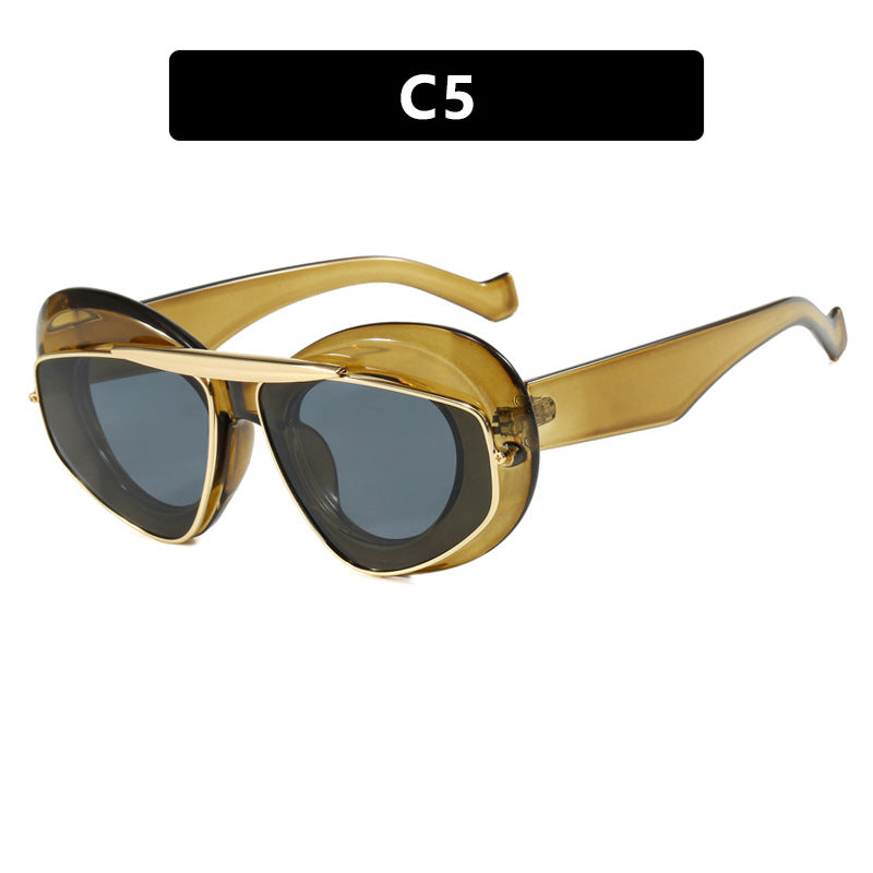 Inflatable bread toad shaped sunglasses, high-end and personalized cat eye sunglasses, internet famous Instagram sunglasses