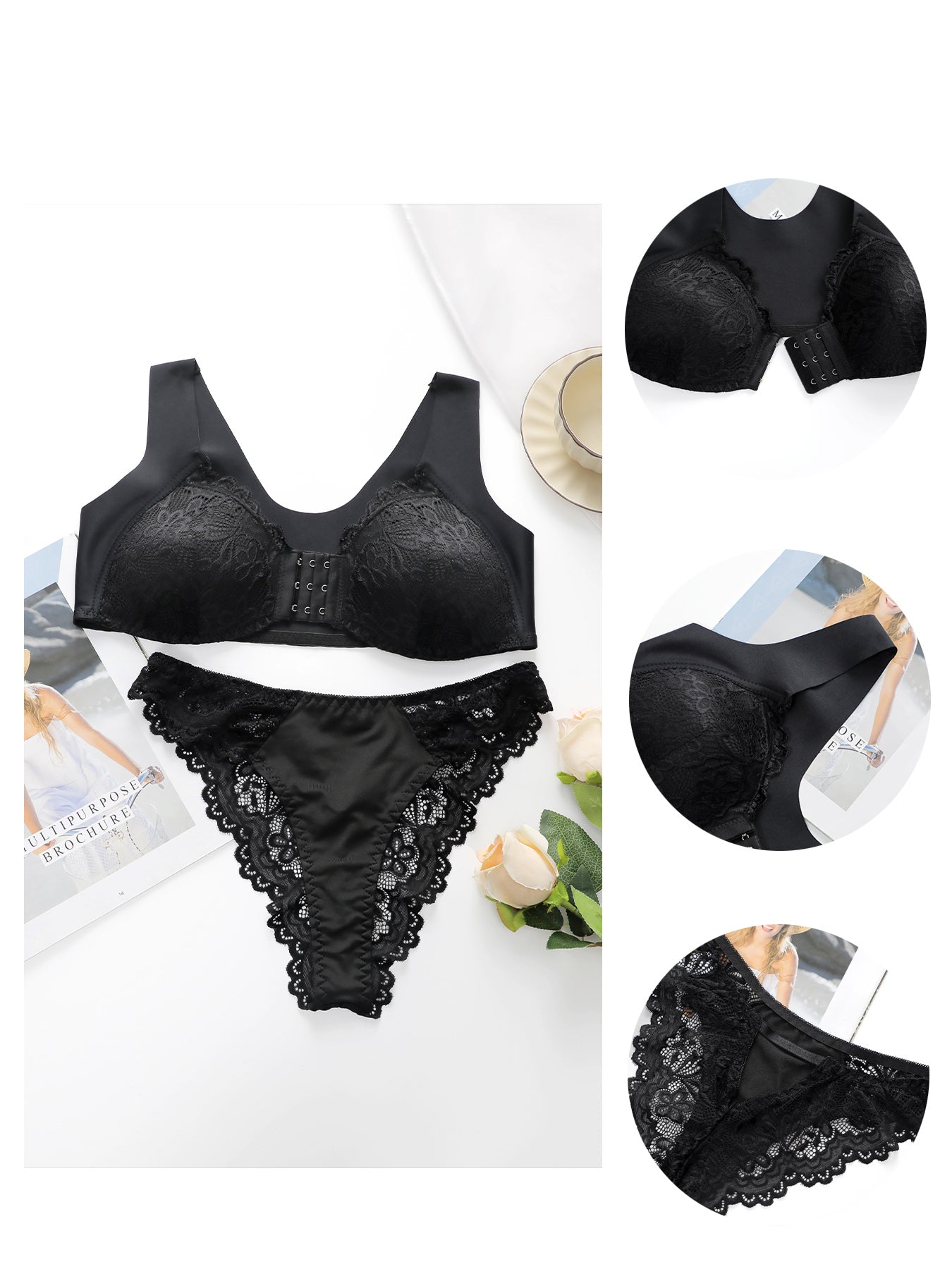 Women's Lingerie Set, Front Buckle, Comfortable Push-up Bra For Women